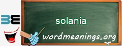 WordMeaning blackboard for solania